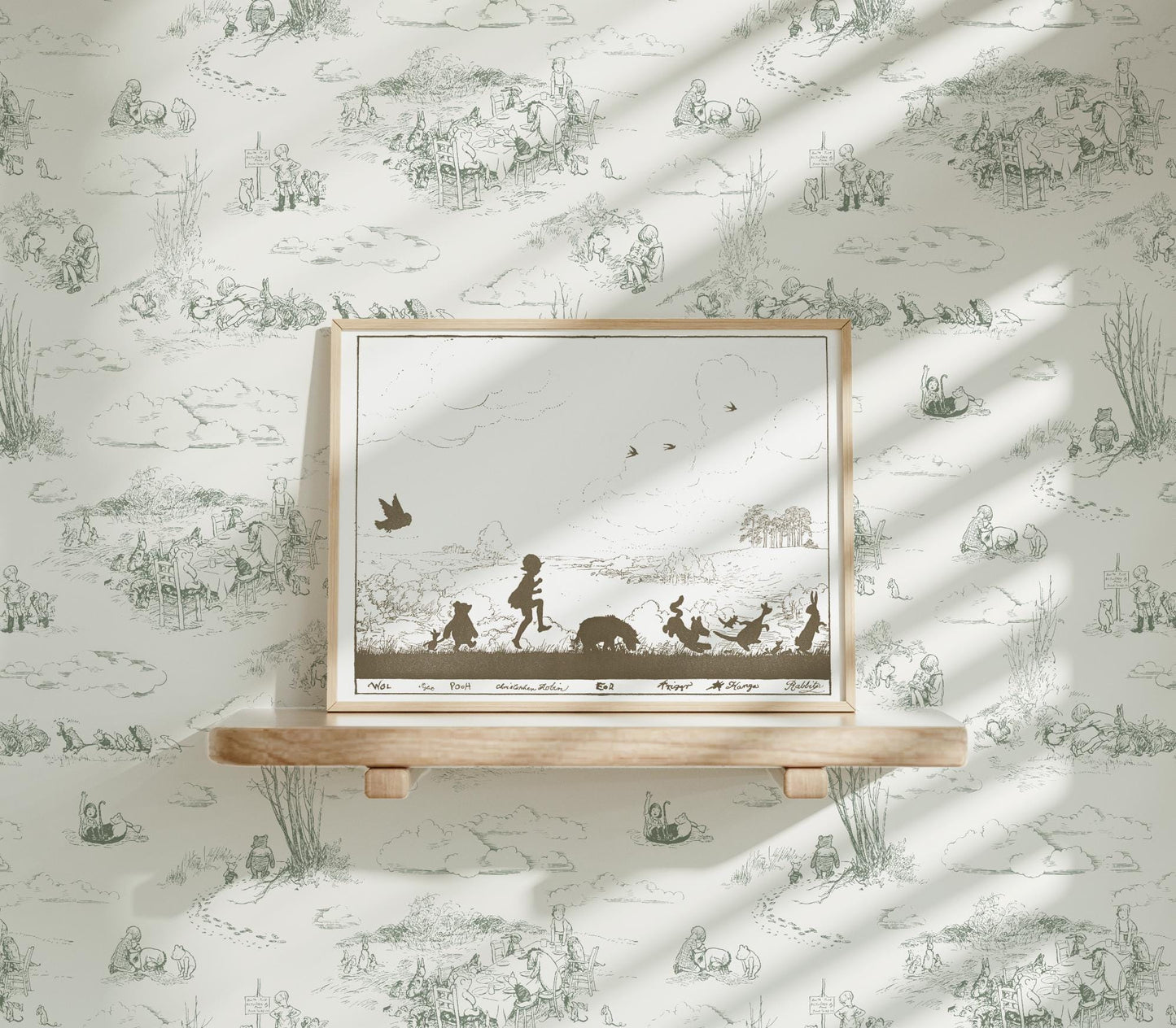 Winnie-The-Pooh Silhouette Art Print - Sepia