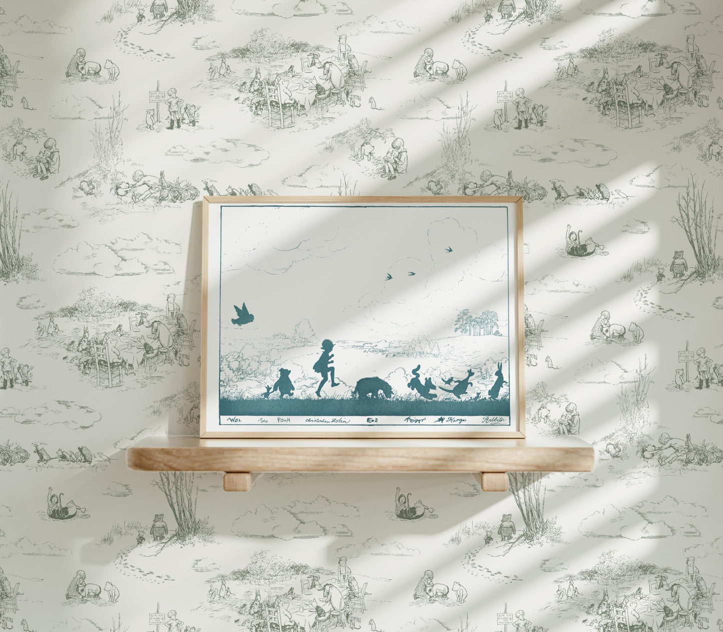 Vintage Winnie-the-Pooh Silhouette Print – Woodland Nursery Art