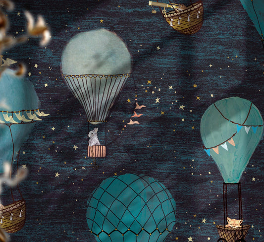 Whimsical Hot Air Balloon Nursery Wallpaper