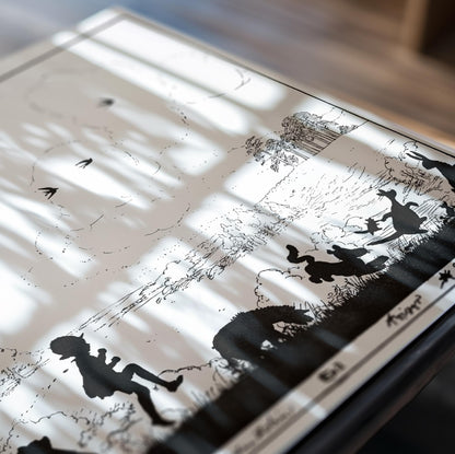 Winnie-The-Pooh Silhouette Art Print - Black