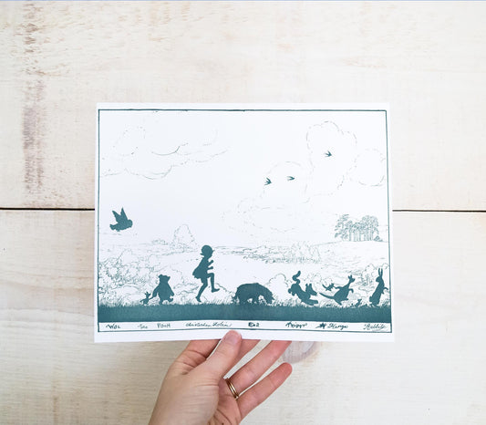 Vintage Winnie-the-Pooh Silhouette Print – Te