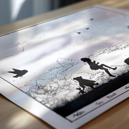 Winnie-The-Pooh Silhouette Art Print - Black