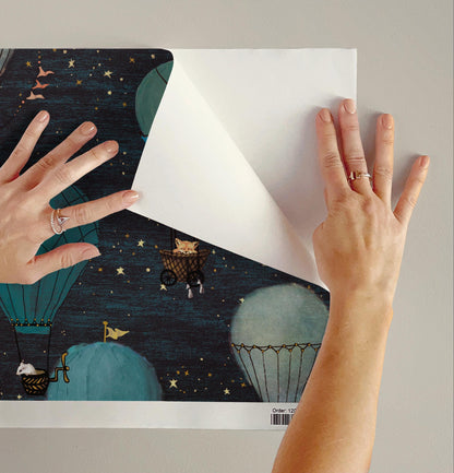 Whimsical Hot Air Balloon Nursery Wallpaper