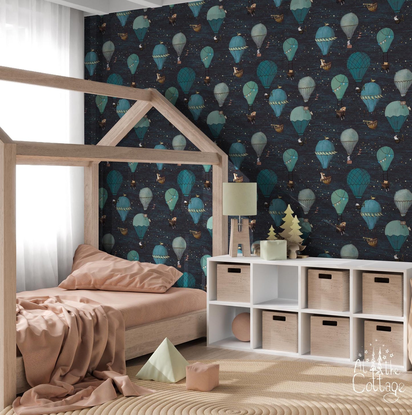 Whimsical Hot Air Balloon Nursery Wallpaper