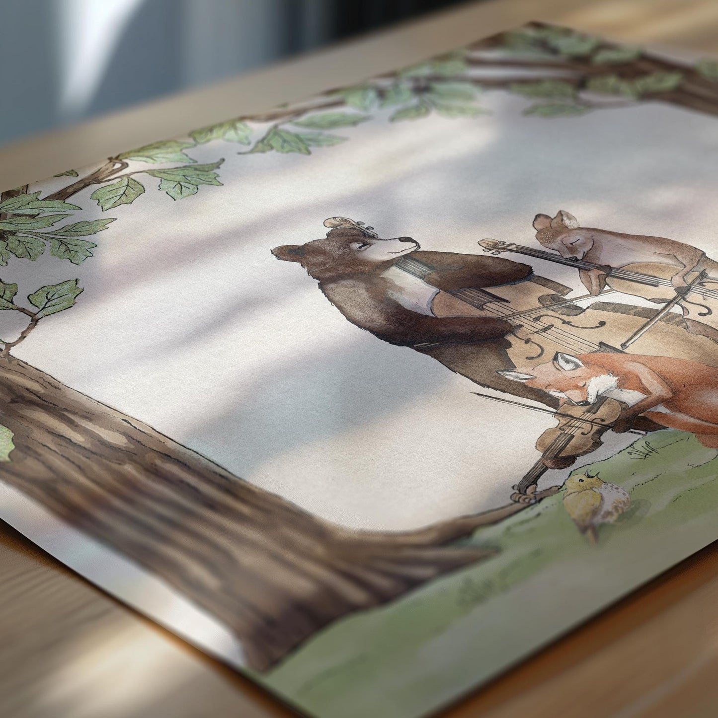 Woodland Animal Orchestra Art Print